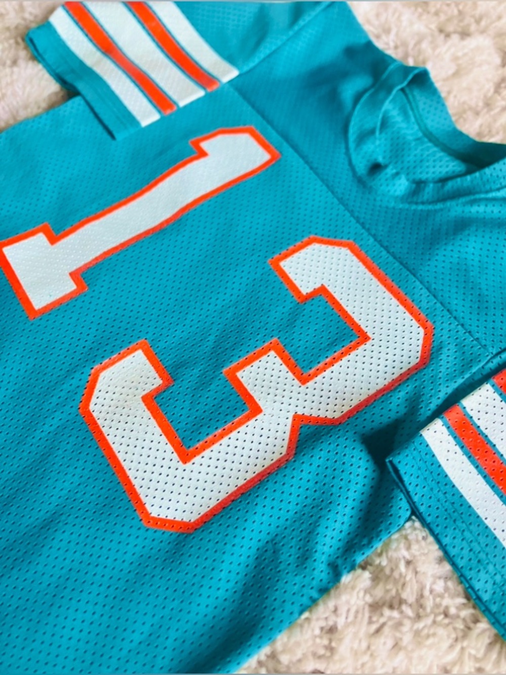 Vintage Miami Dolphins Dan Marino Sand Knit Jersey Men S/M #13 NFL 80s Exclusive